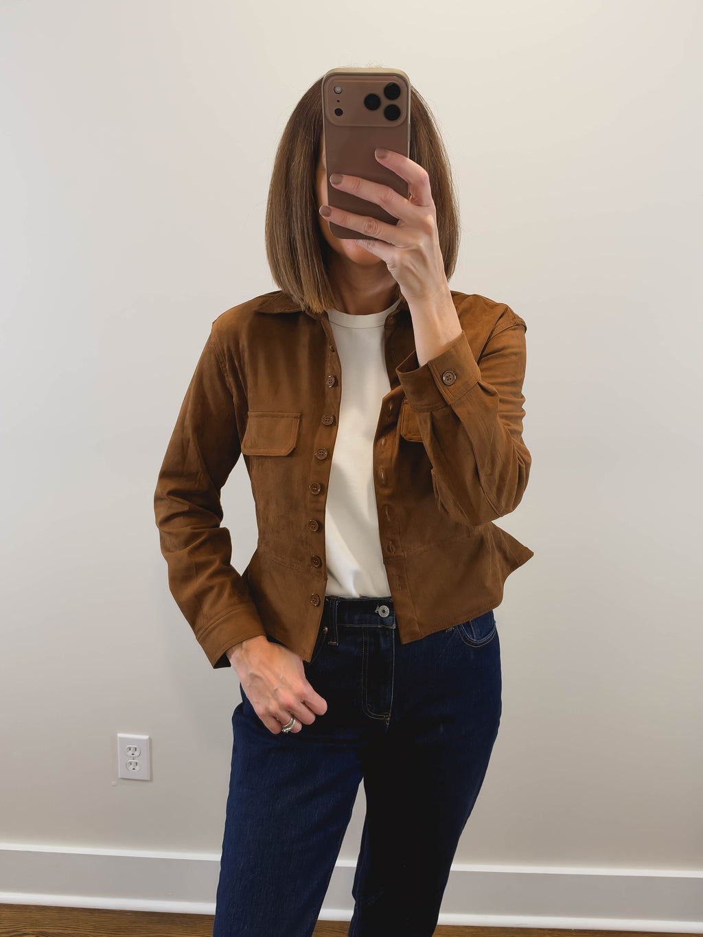 The Scout Jacket | Camel Faux Suede Jacket