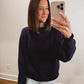 Nelly Mock Neck Pullover in Navy