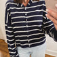 Striped Piper Cardigan in Midnight