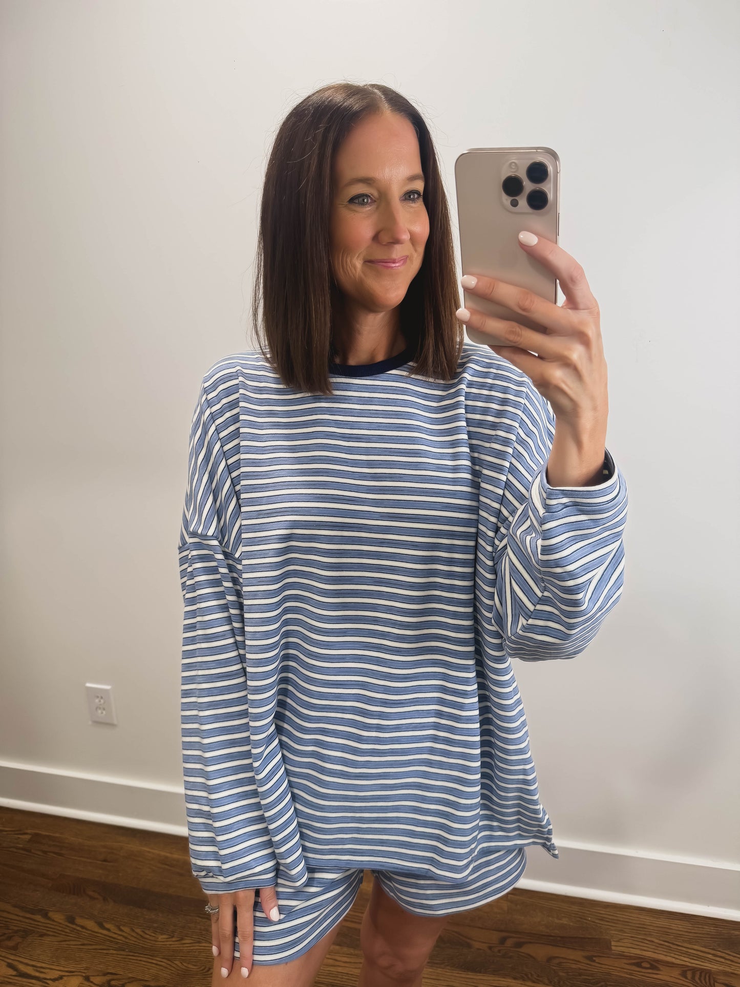 The Morgan Striped Shorts in Blue