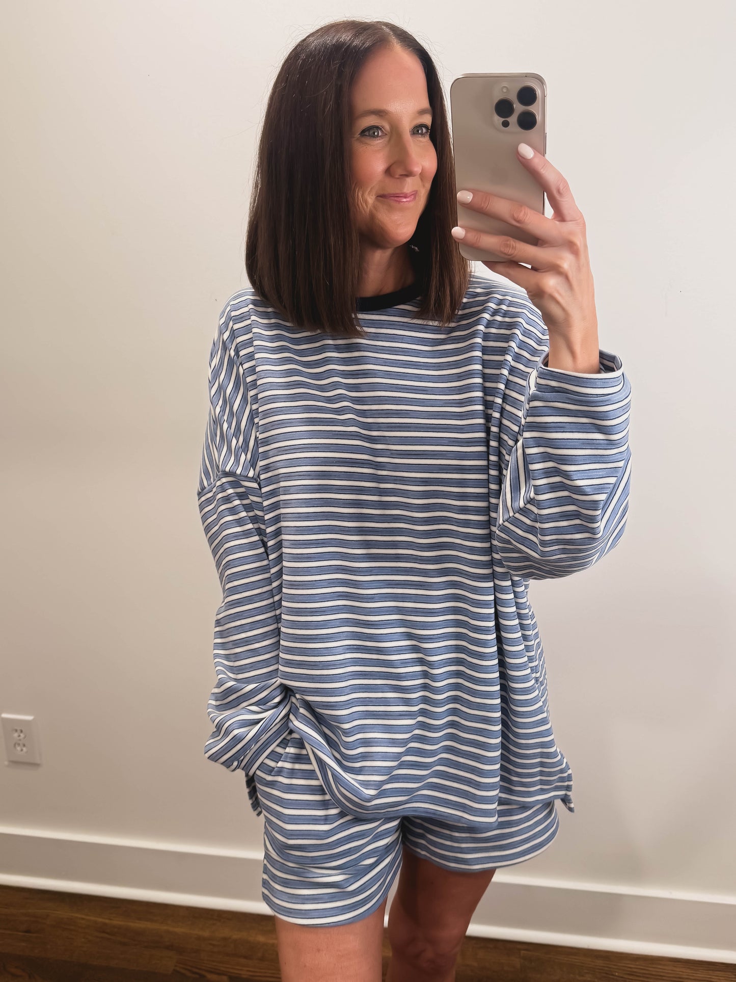 The Morgan Striped Shorts in Blue