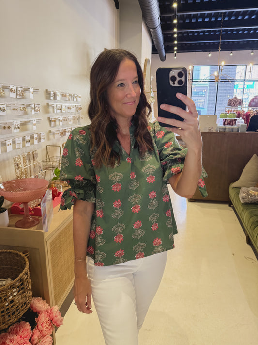 The Evergreen Petals Blouse