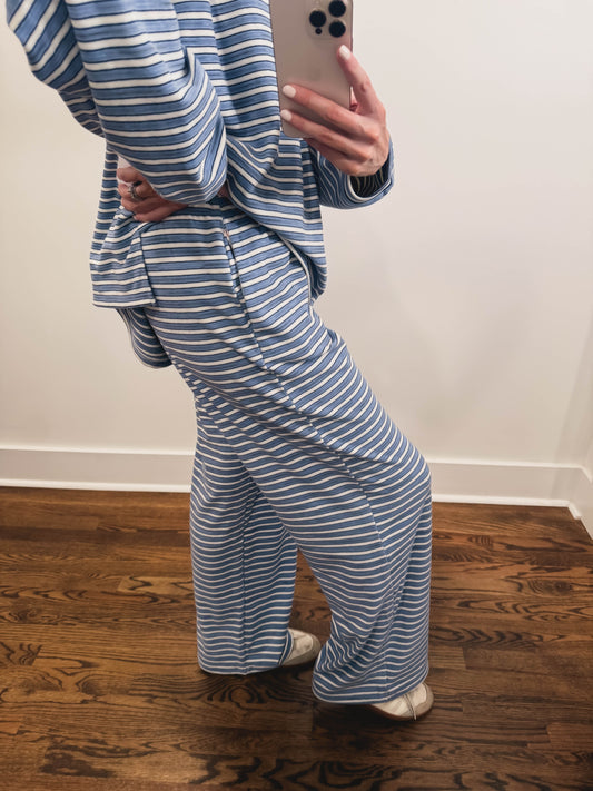The Morgan Striped Pants in Blue