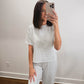 The Sandbar Striped Top in Light Blue