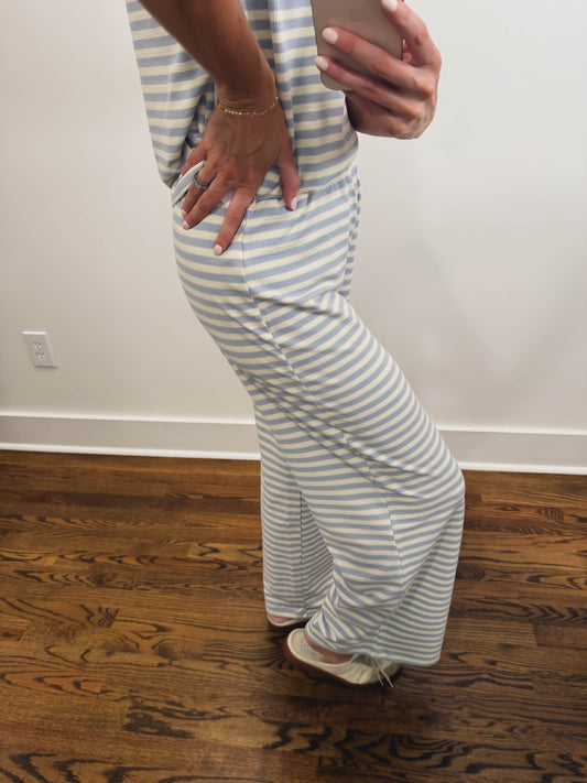 The Sandbar Striped Pants in Light Blue