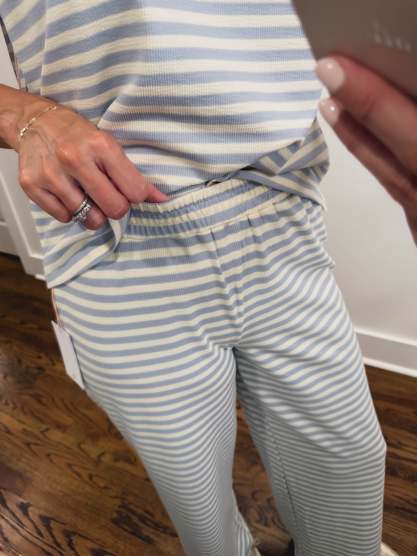The Sandbar Striped Pants in Light Blue