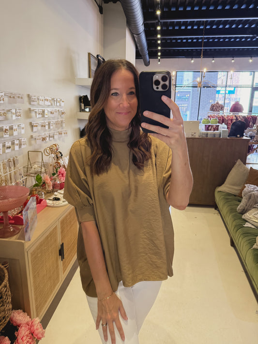 The Whisper Drift Top in Taupe