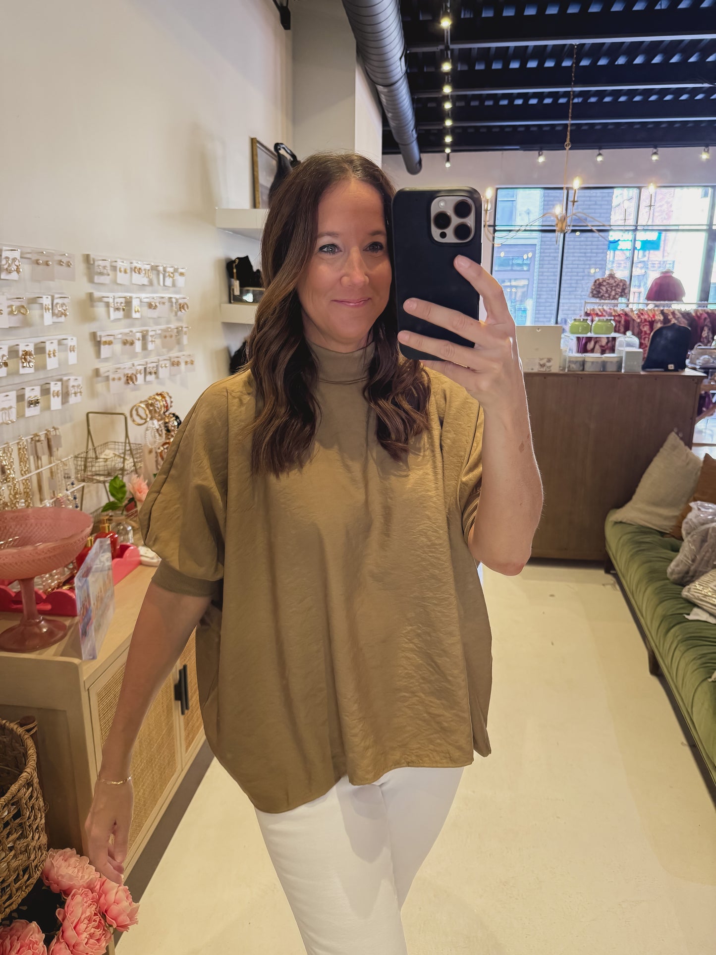The Whisper Drift Top in Taupe