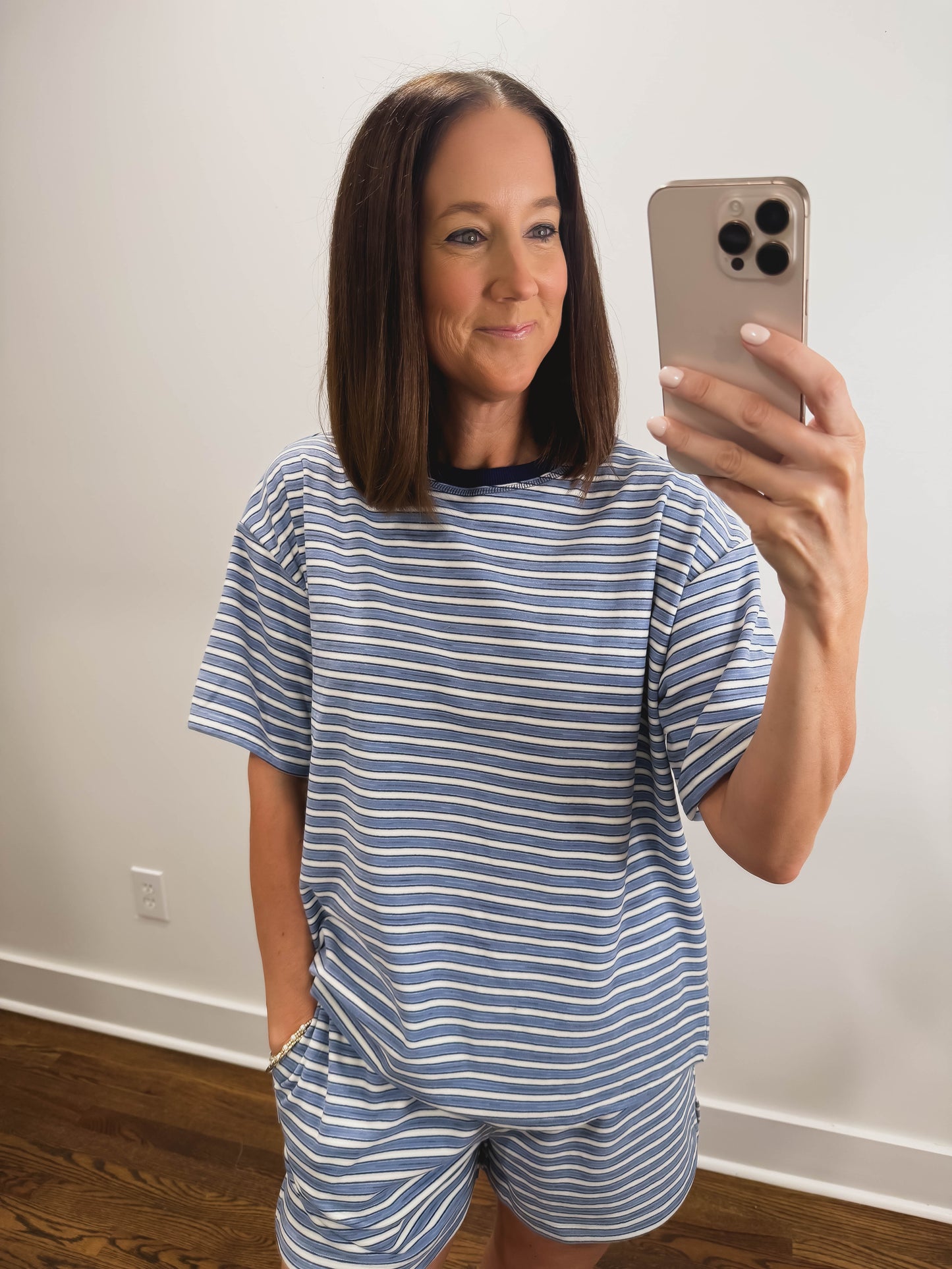 The Morgan Short Sleeve Top in Blue