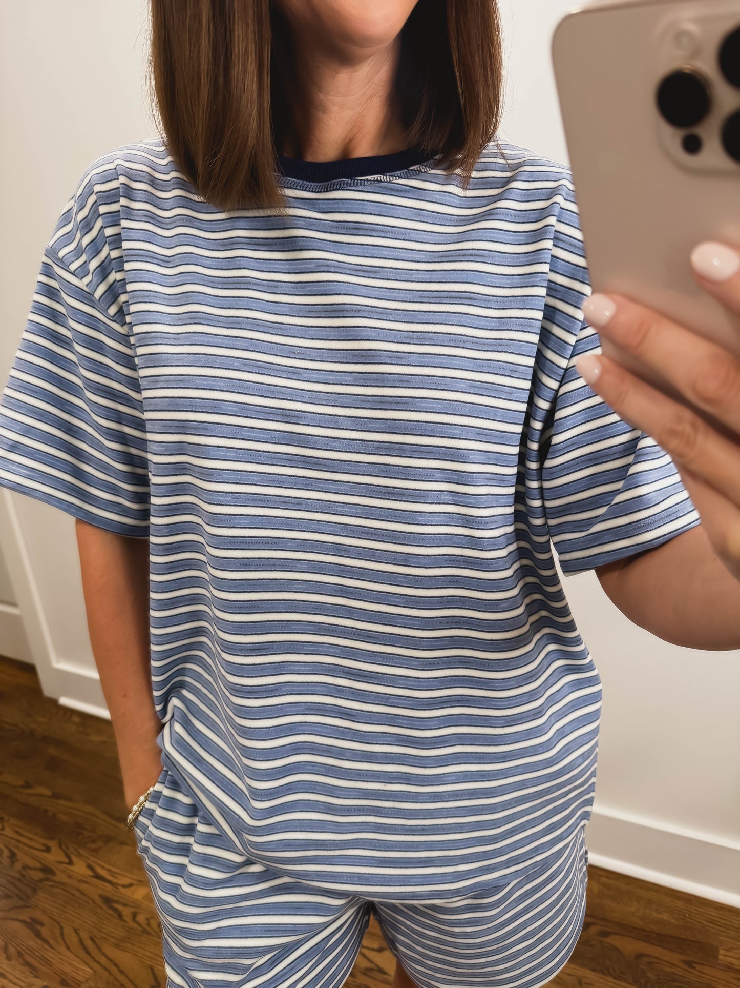 The Morgan Short Sleeve Top in Blue