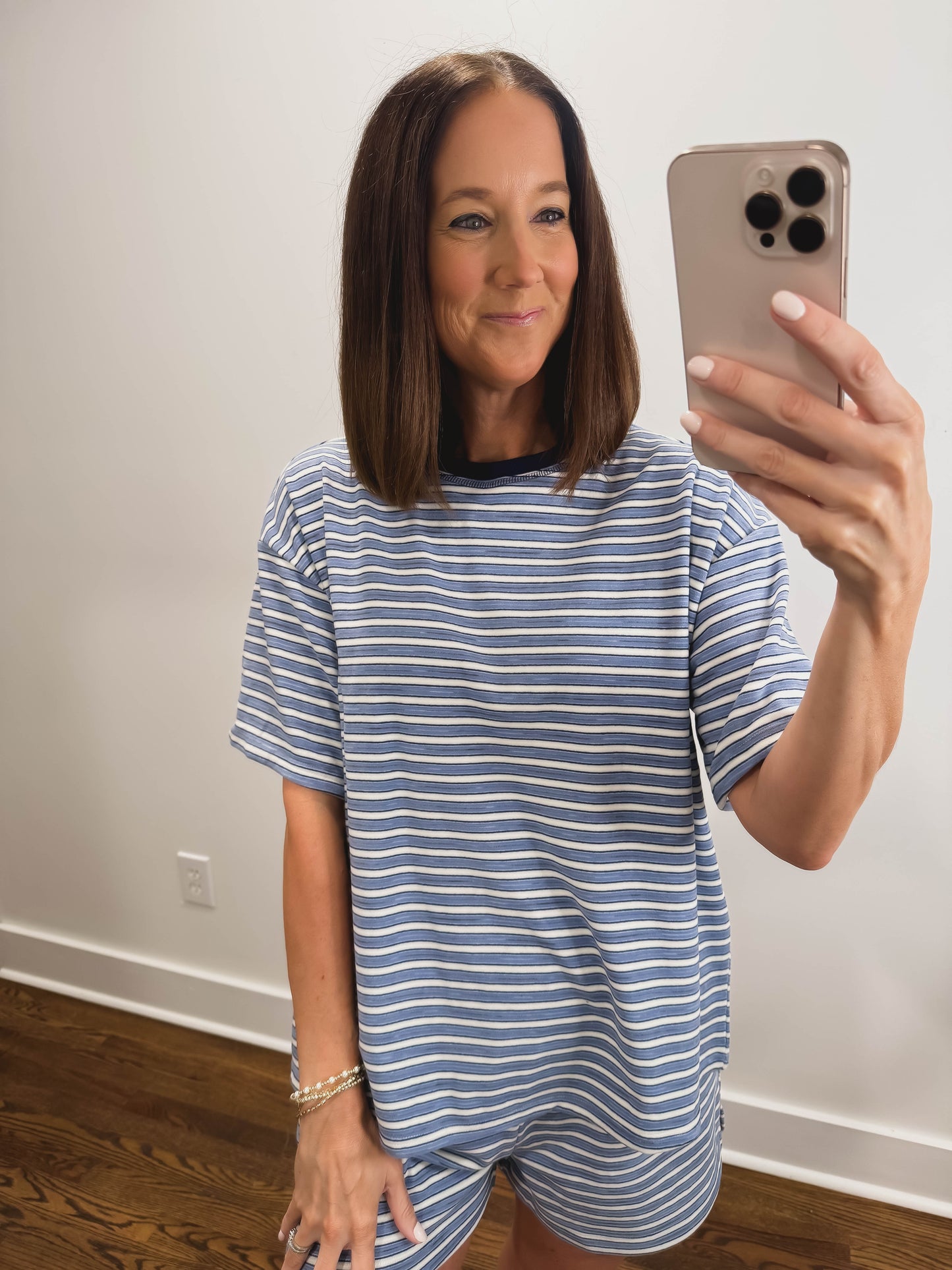 The Morgan Short Sleeve Top in Blue