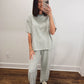 The Morgan Striped Oversized Short Sleeve Top in Mint