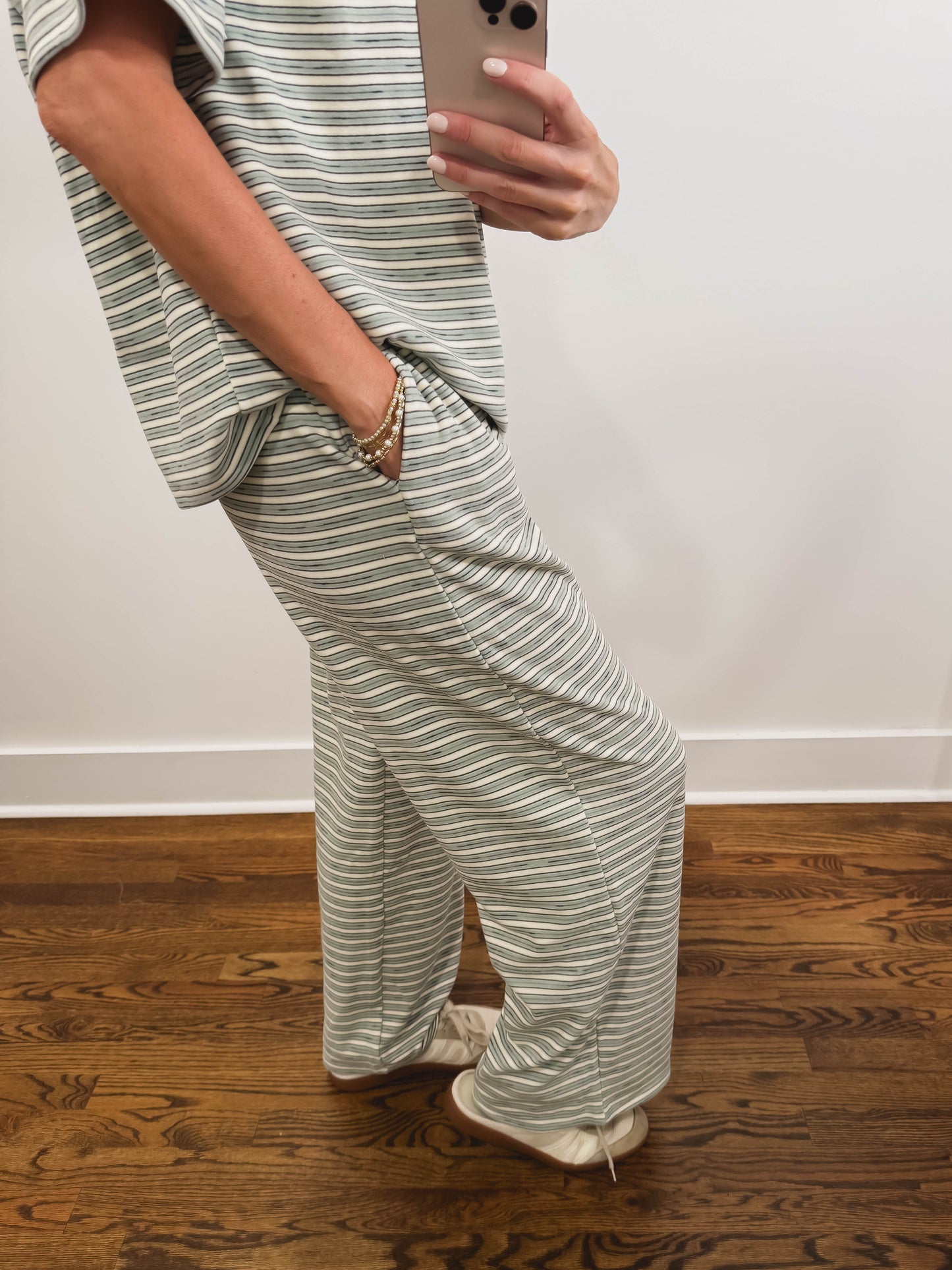 The Morgan Striped Pants in Mint