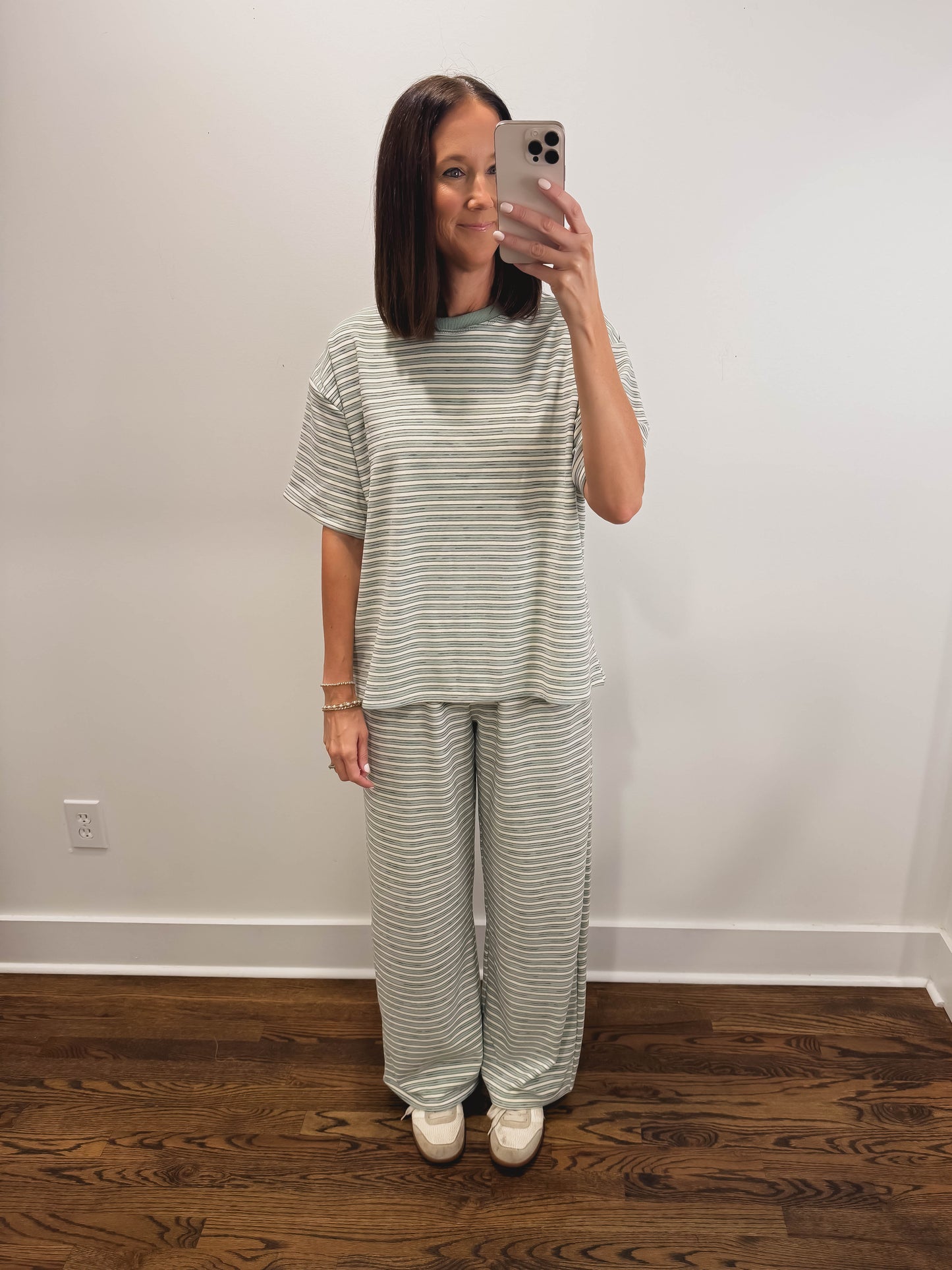 The Morgan Striped Pants in Mint