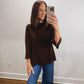 The Marlow Mock Neck Sweater in Brown