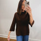 The Marlow Mock Neck Sweater in Brown