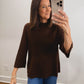 The Marlow Mock Neck Sweater in Brown