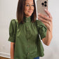 The Willow Short Sleeve Top in Green