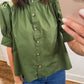 The Willow Short Sleeve Top in Green