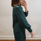 The Everly Pin Tuck Mini Dress in Hunter Green