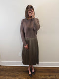 The Dusk Set | Taupe Sweater and Pleated Slip Dress Set