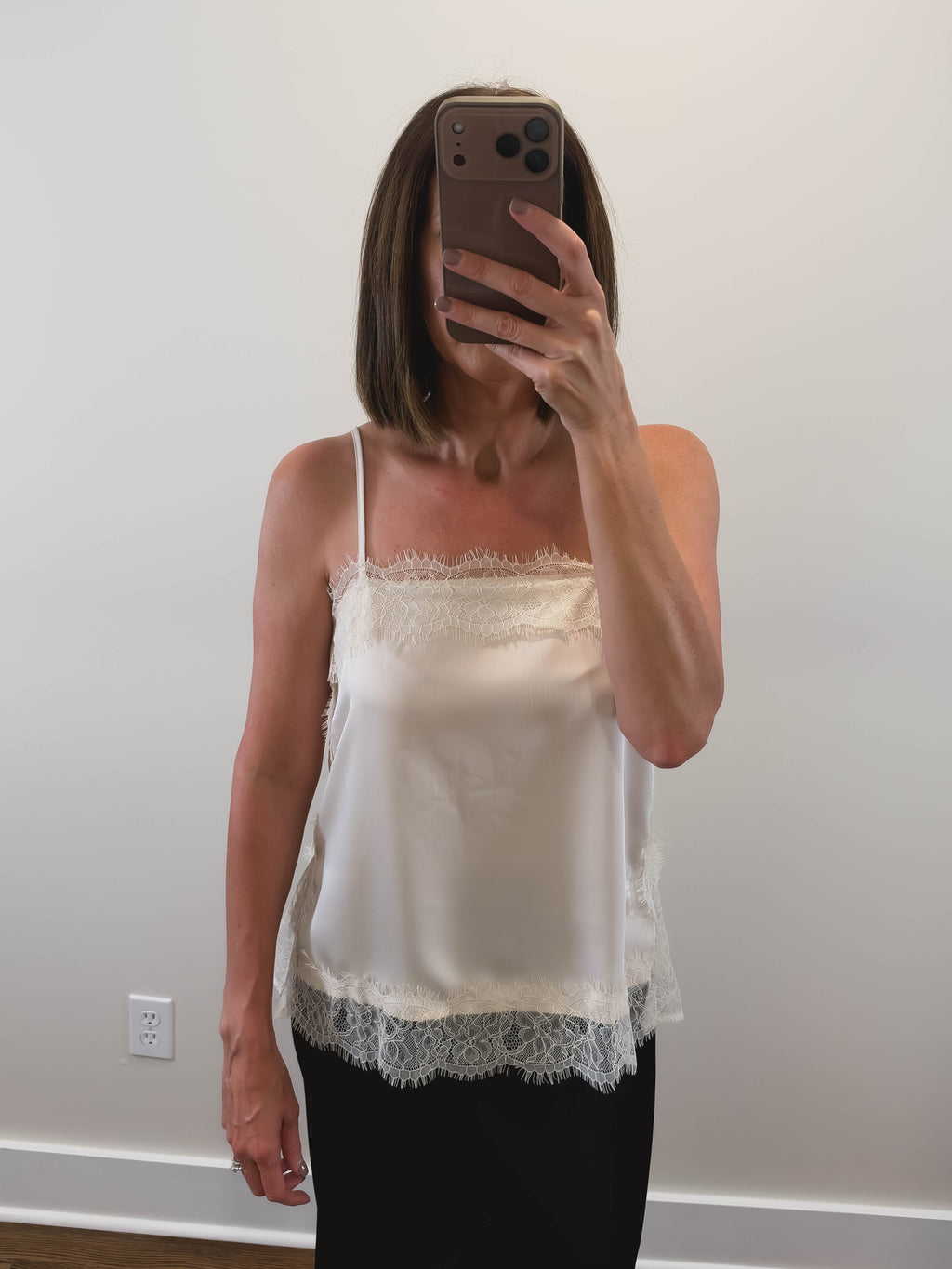 The Lillian Lace Cami in Pearl