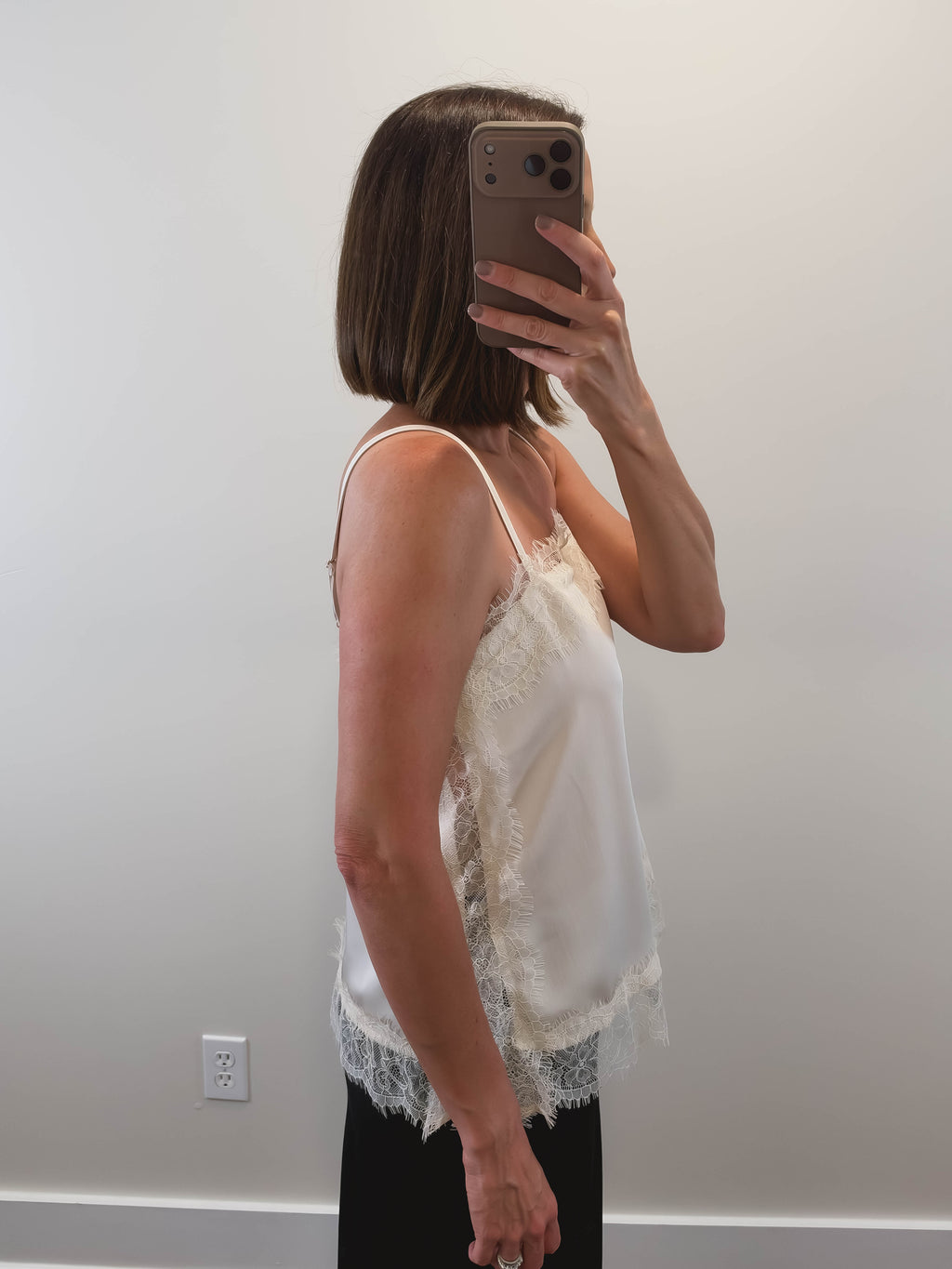 The Lillian Lace Cami in Pearl