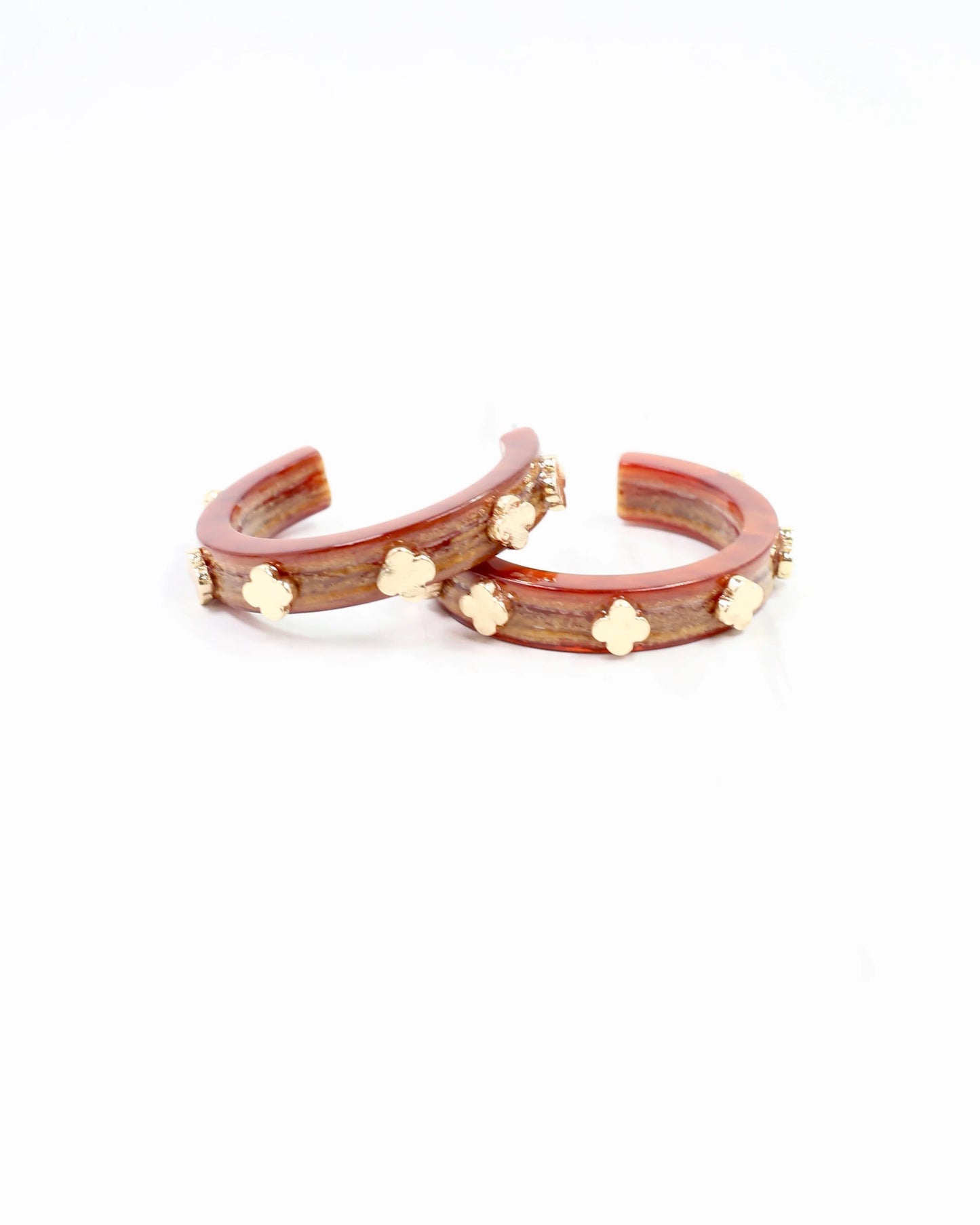 Bellamy Clover Hoop Earring Nat Tortoise