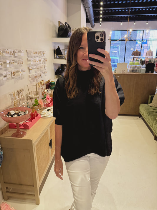 The Whisper Drift Top in Black