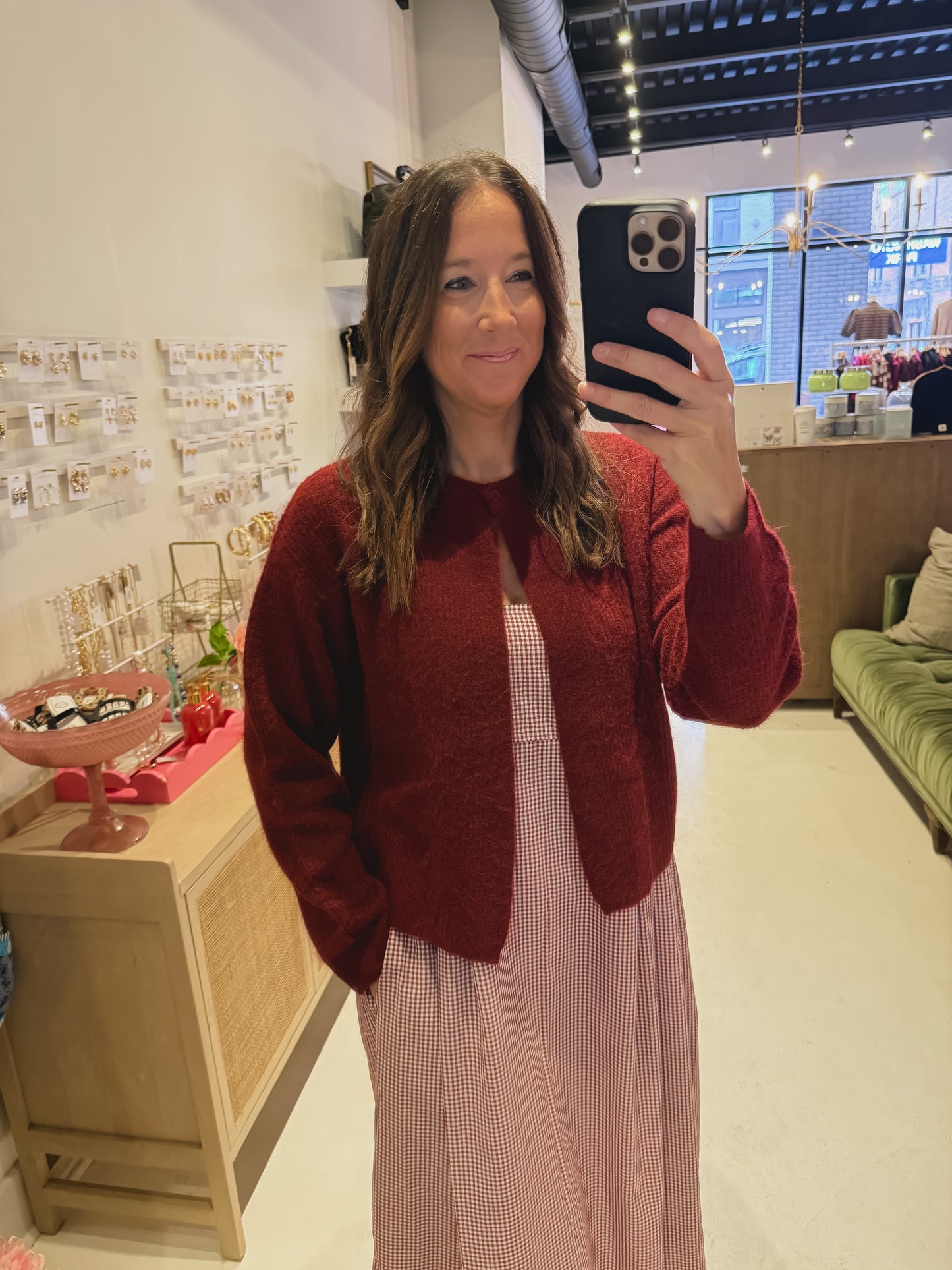 The Havenwood Cardigan in Maroon