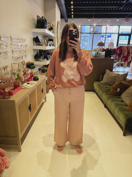 The Brown Gingham PJ Set pants