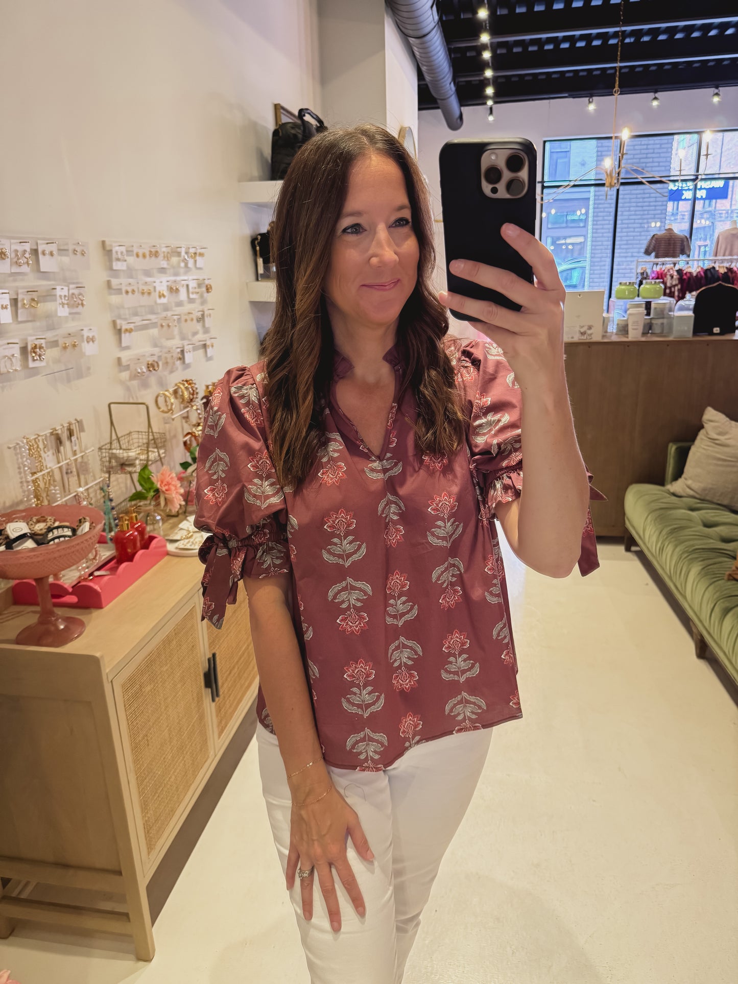 The Evergreen Petals Blouse in Brown