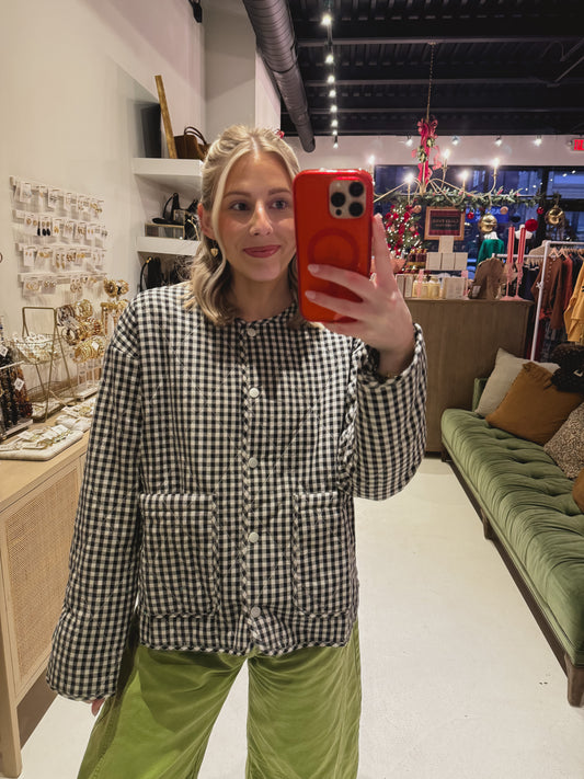 Gingham Black and Cream Jacket