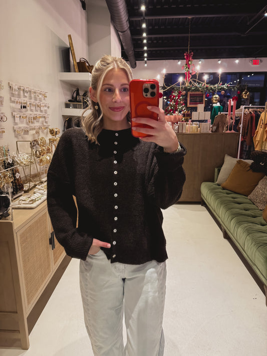 The Lowen Cardigan in Dark Chocolate