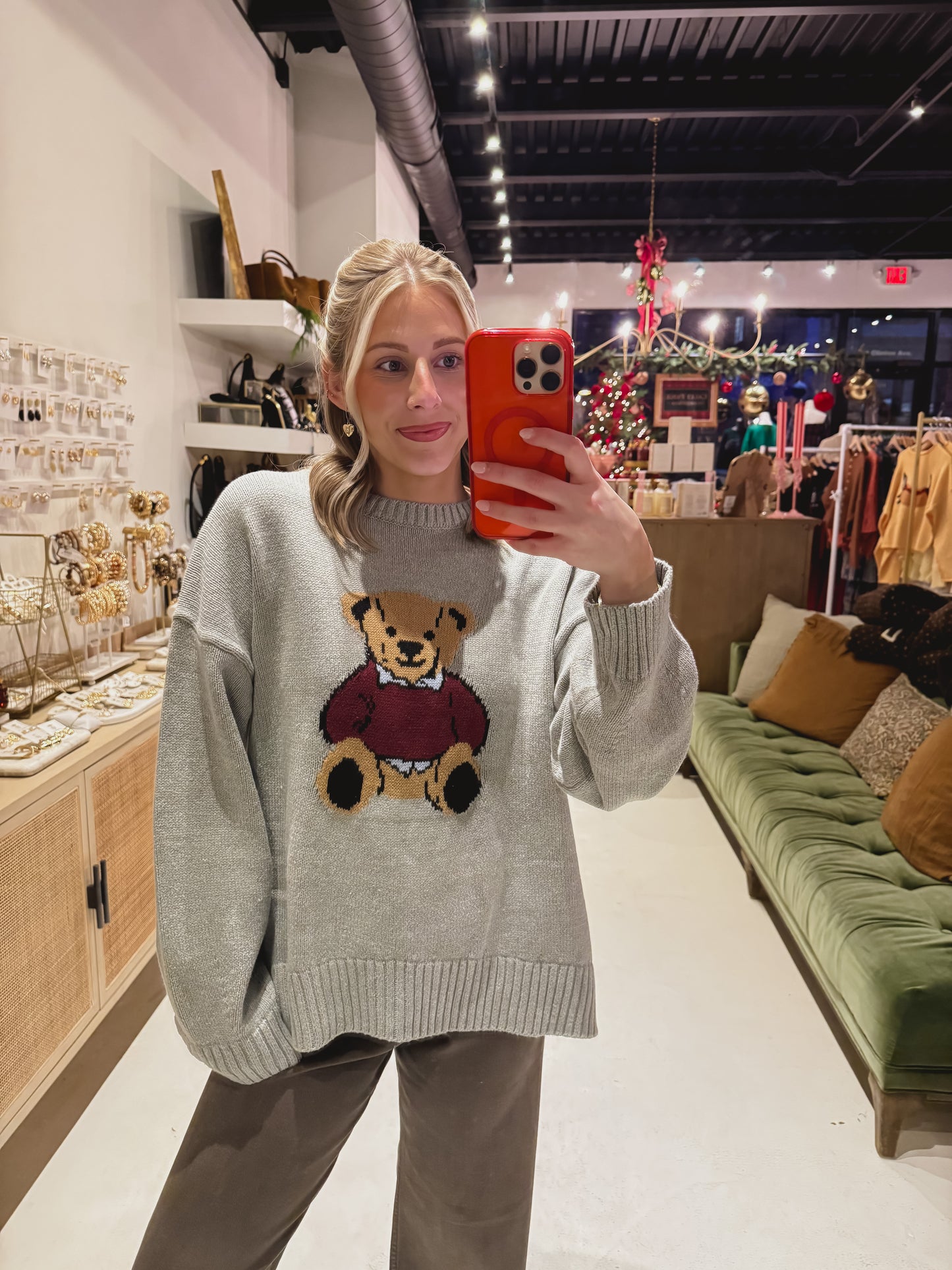 Teddy Bear Sweater in Grey