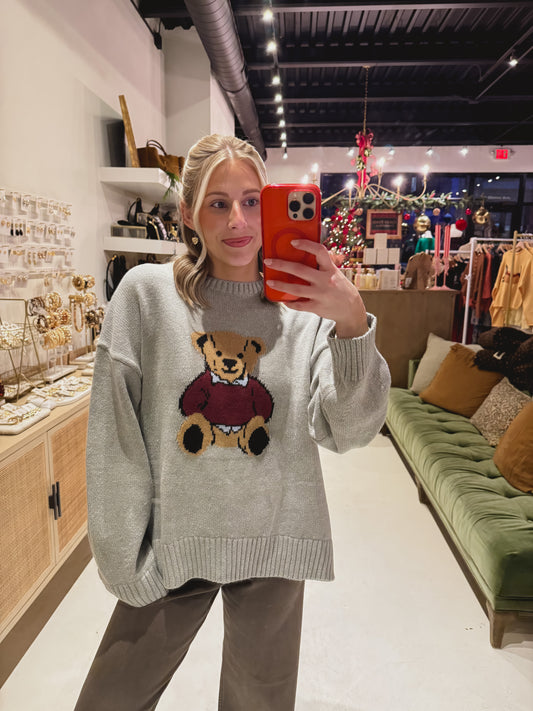 Teddy Bear Sweater in Grey