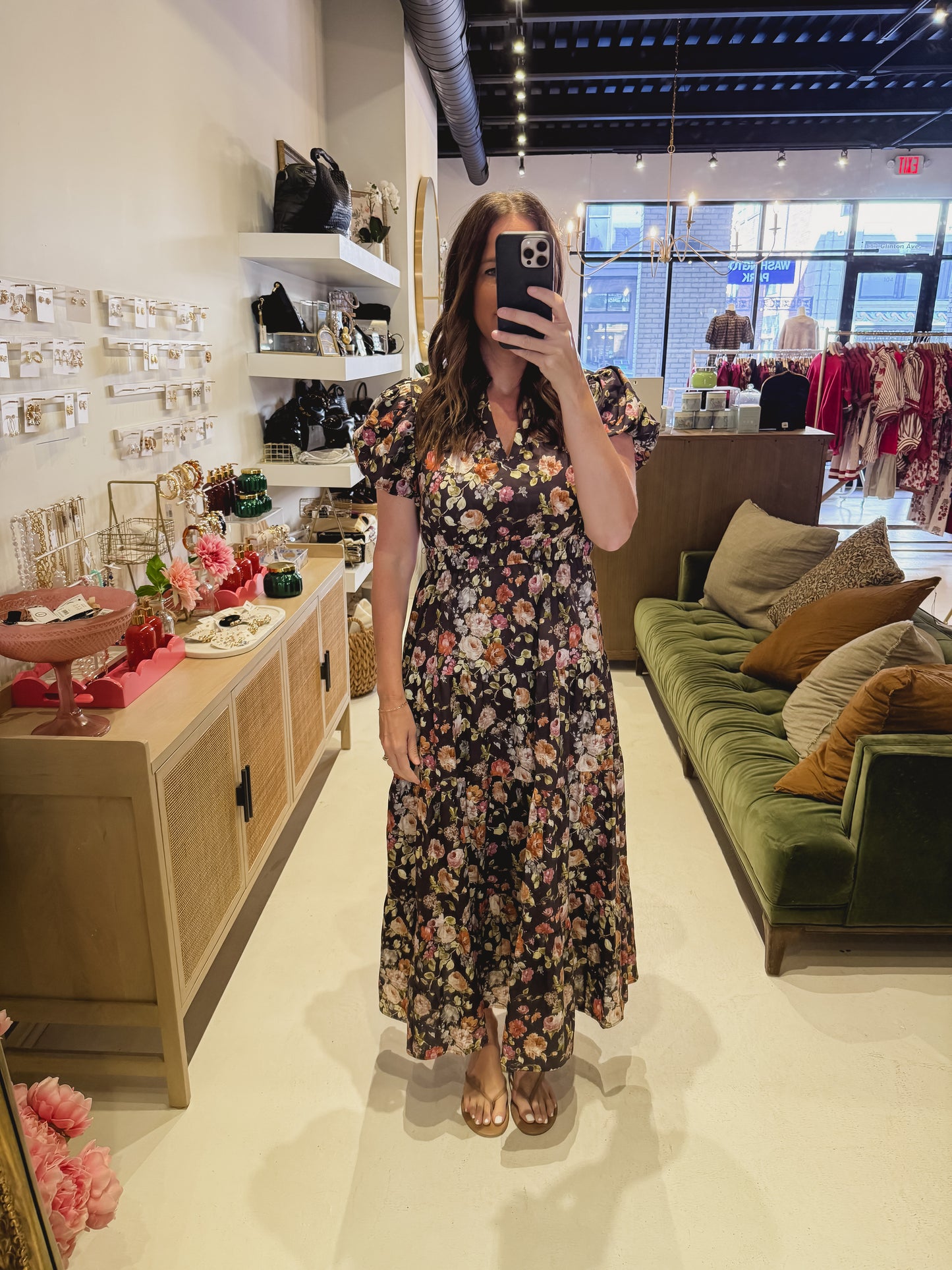 The Brown Floral Garden Dress