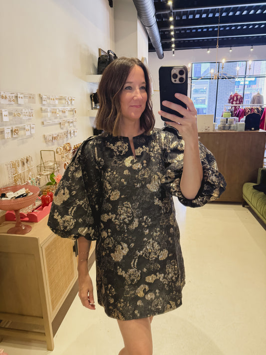 The Seraphina Dress in Black and Gold Dress