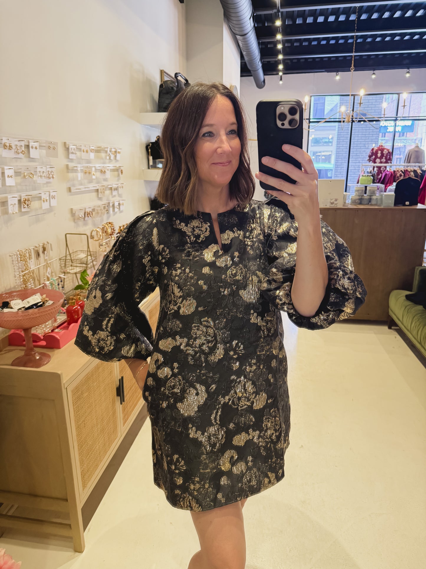 The Seraphina Dress in Black and Gold Dress