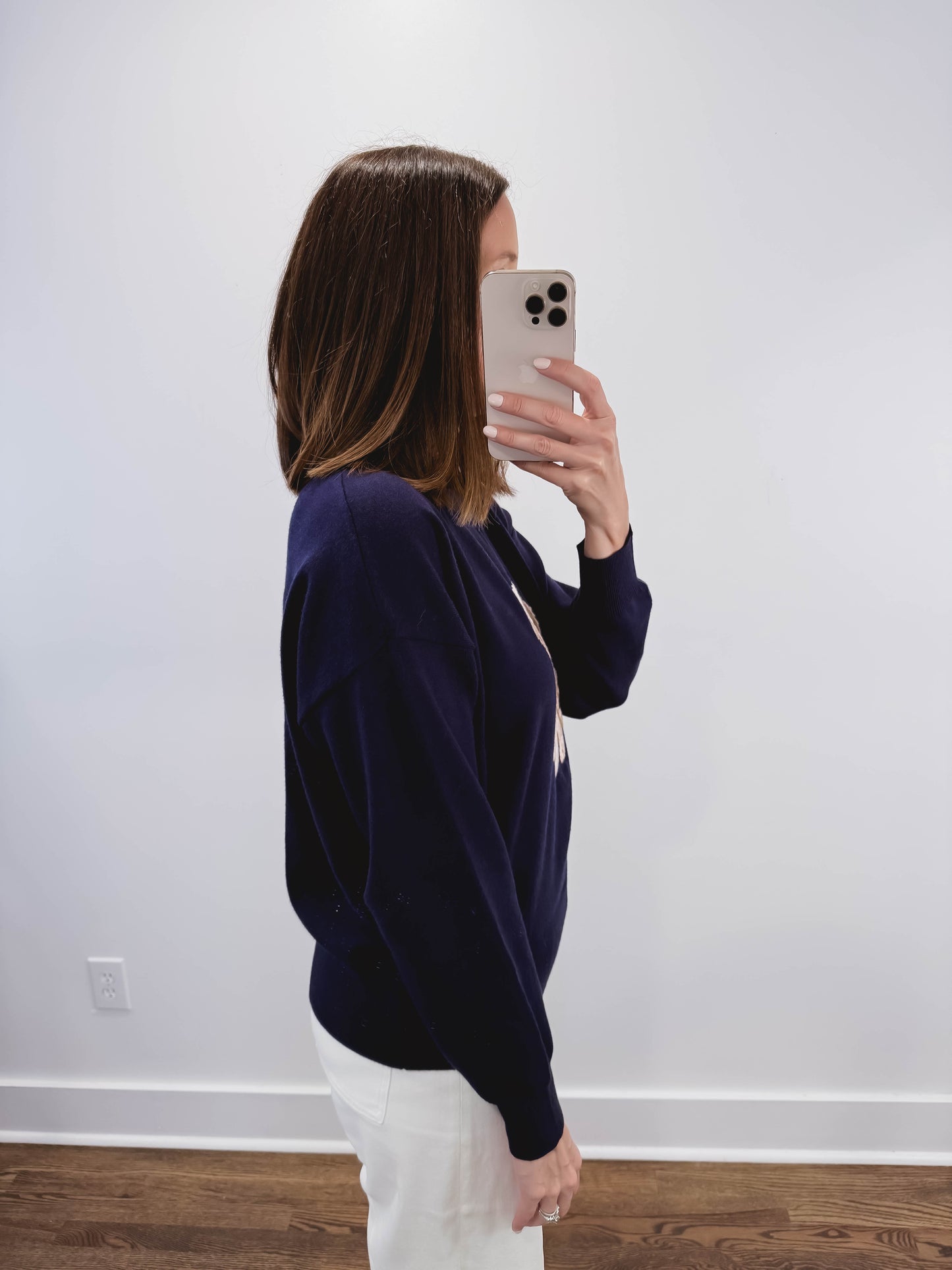 Golden Pup Sweater in Navy