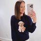 Golden Pup Sweater in Navy
