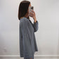 The Levi Striped Oversized Long Sleeve Top in Navy