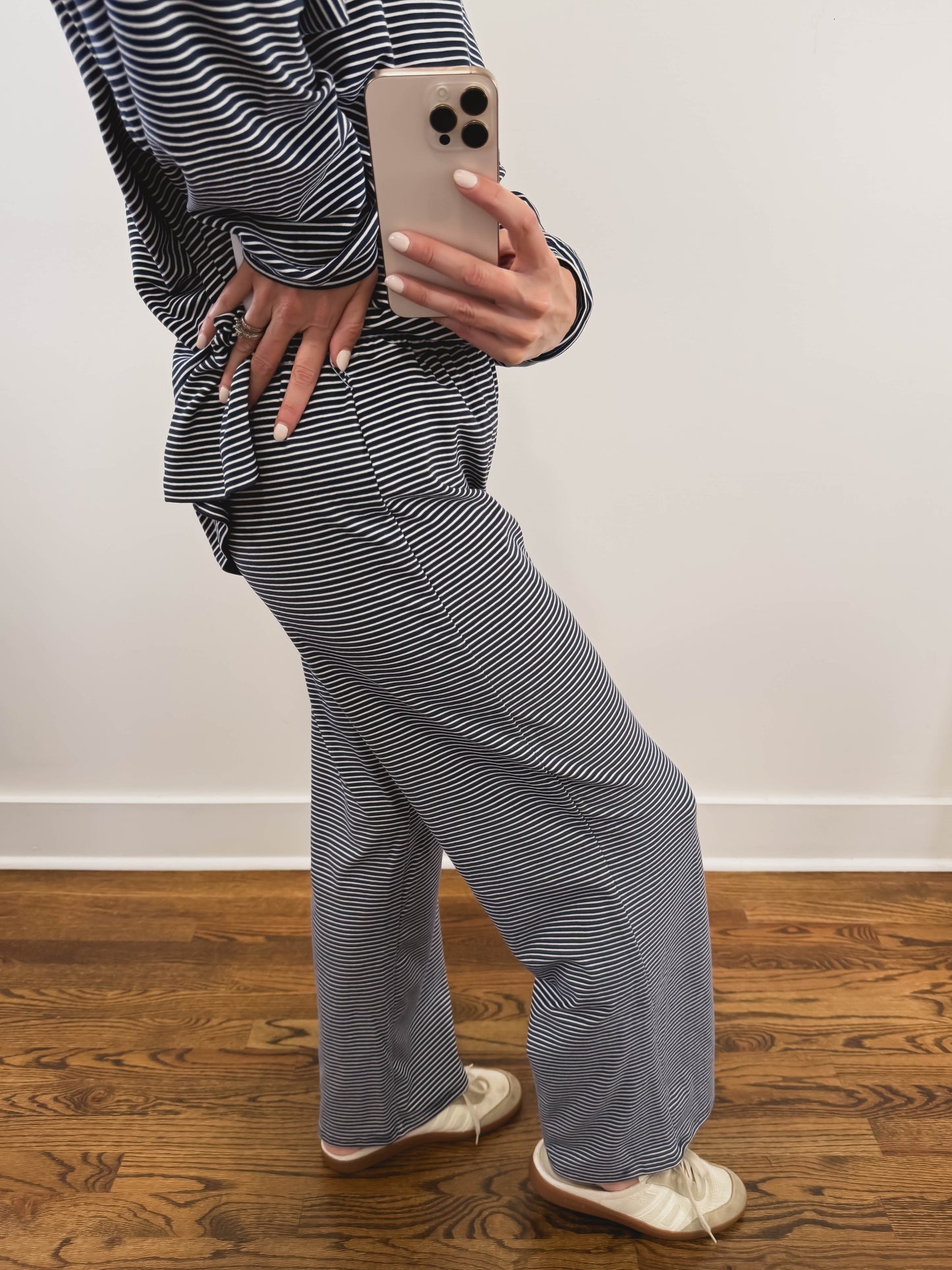 The Levi Striped Pants in Navy