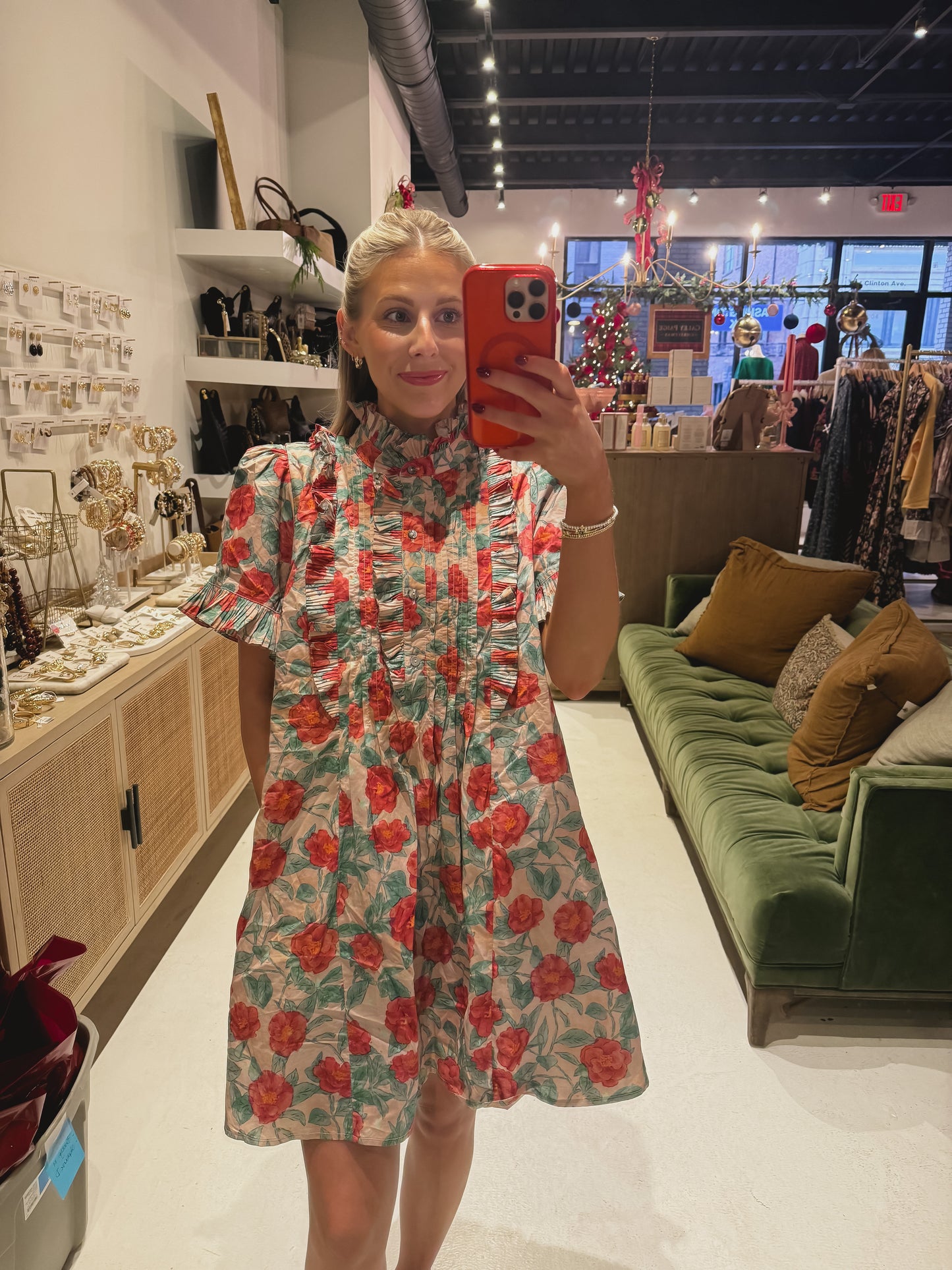 DOORBUSTER! Pink and Red Floral Dress