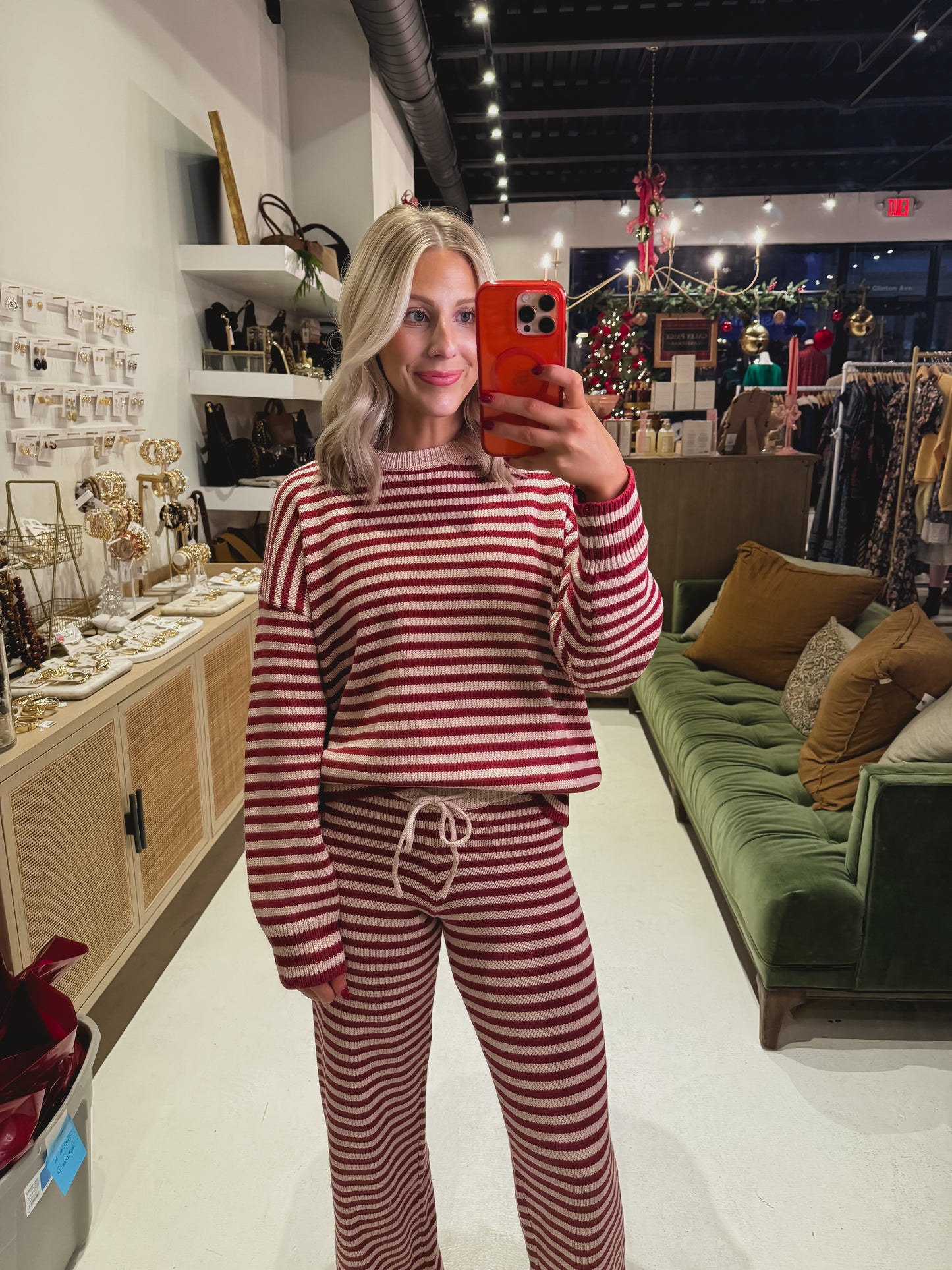 The Burgundy and Pink Stripe Top