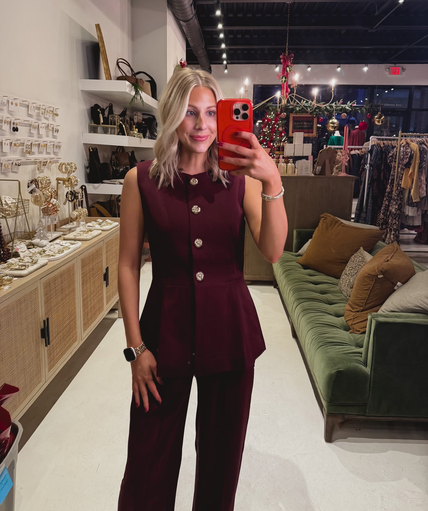DOORBUSTER! Maroon Pleated Pants