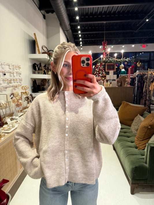 The Lowen Cardigan in Light Brown