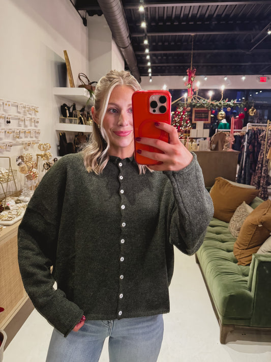 The Piper Cardigan in Green