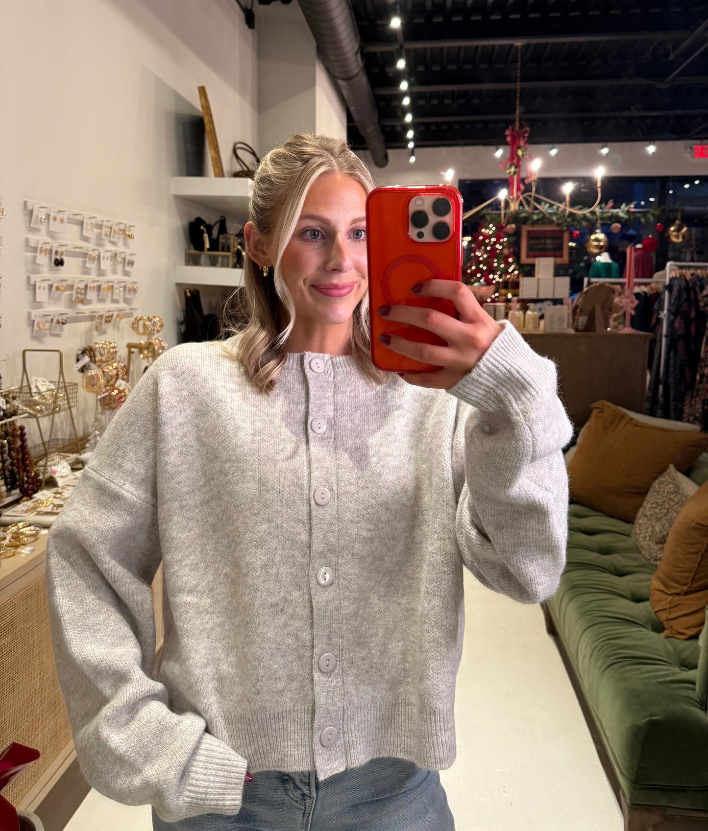 The Lakeside Cardigan in Heather Gray