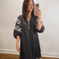 The Ashby Dress in Dark Grey